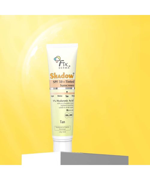 Fixderma: Shadow Tinted Sunscreen Tan SPF 50 PA+++Brightens & Nourishes  - 30gm