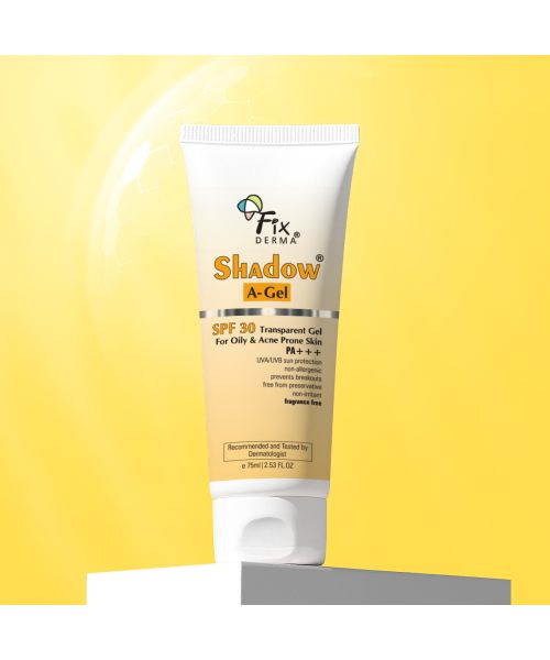 Fixderma: Shadow Sunscreen SPF 30+ PA+++ Gel Broad Spectrum Sunscreen - 75 gm