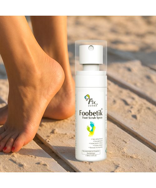 Fixderma: Foobetik Foot Scrub Spray with Lactic Acid 30 sec Scrubber -  50ml