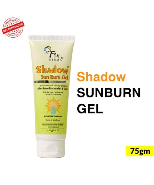 Fixderma: Shadow Sun Burn Gel with 20% Aloe Vera Gel & Vitamin E -  75gm