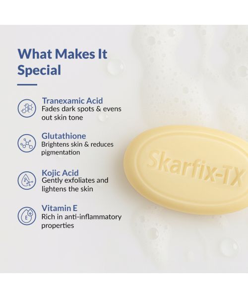 Fixderma: Skarfix -TX 1% Kojic Acid Soap for Glutathione for Pigmentation - 75gm