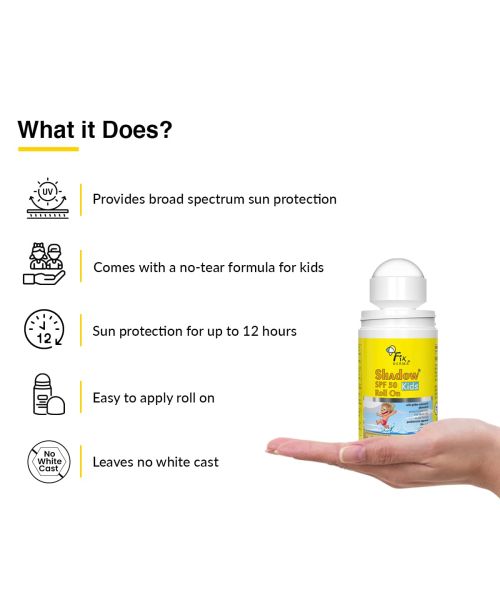 Fixderma: Shadow SPF 50 Kids Roll On Sunscreen PA+++ - 30gm