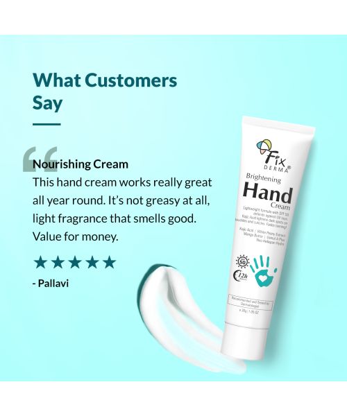 Fixderma: Brightening Hand Cream Kojic Acid Cream - 30gm