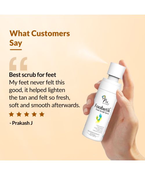 Fixderma: Foobetik Foot Scrub Spray with Lactic Acid 30 sec Scrubber -  50ml