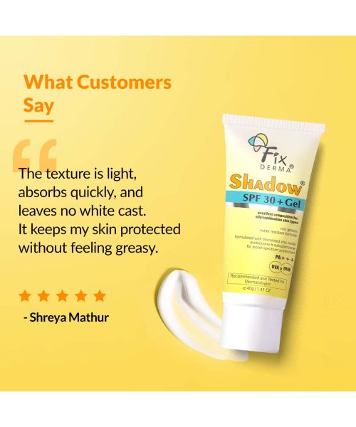 Fixderma: Shadow Sunscreen SPF 30+ Pa+++ Gel  - 40gm