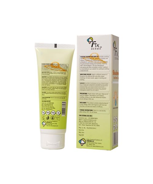 Fixderma: Shadow Sun Burn Gel with 20% Aloe Vera Gel & Vitamin E -  75gm
