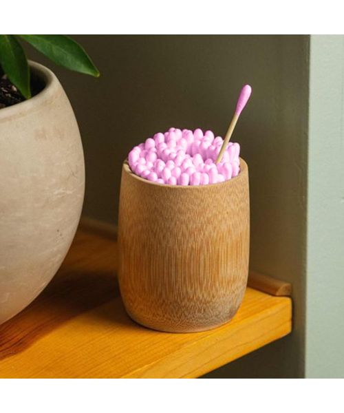 IMECO: Bamboo Ear Swabs | 100 Soft Double-Tip Cotton Buds | Pack of 6