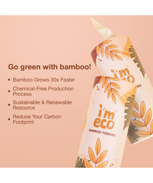 IMECO: Bamboo Car Tissue |50 Pulls Per Pack | Pack of 8