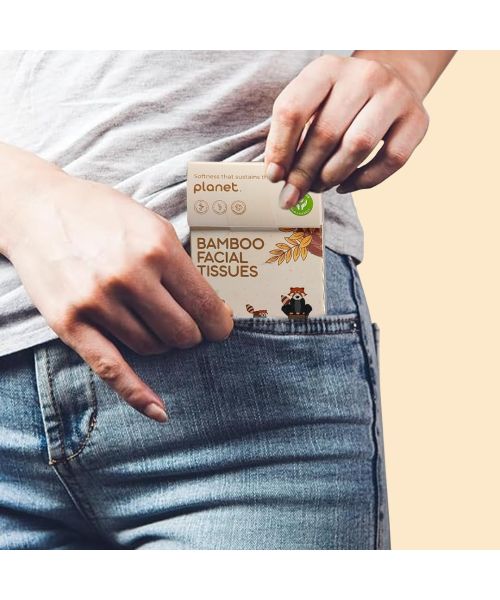 IMECO: Bamboo Pocket Tissue | Ultra-Soft Travel Friendly Facial Wipe | 10 Pulls Per Pack | Pack of 4