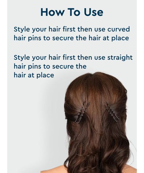 GUBB: Hair Pin 4.5Cm 24 Pcs (12 Pcs Straight & 12 Curved)