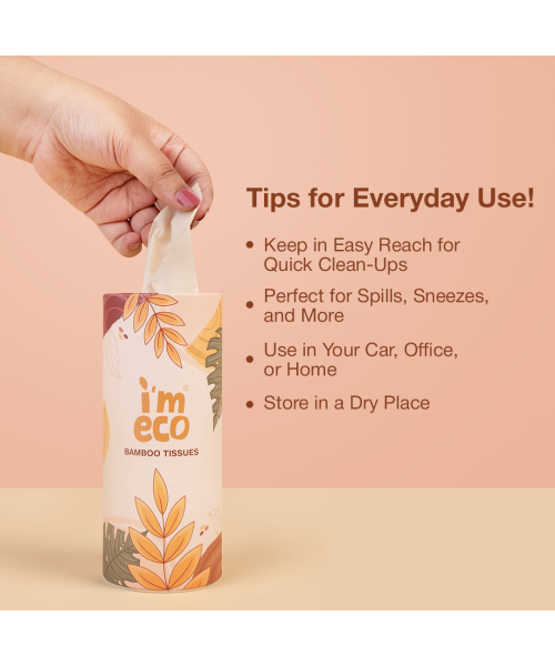 IMECO: Bamboo Car Tissue |50 Pulls Per Pack | Pack of 8