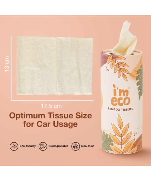 IMECO: Bamboo Car Tissue| 50 Pulls Per Pack | Pack of 20