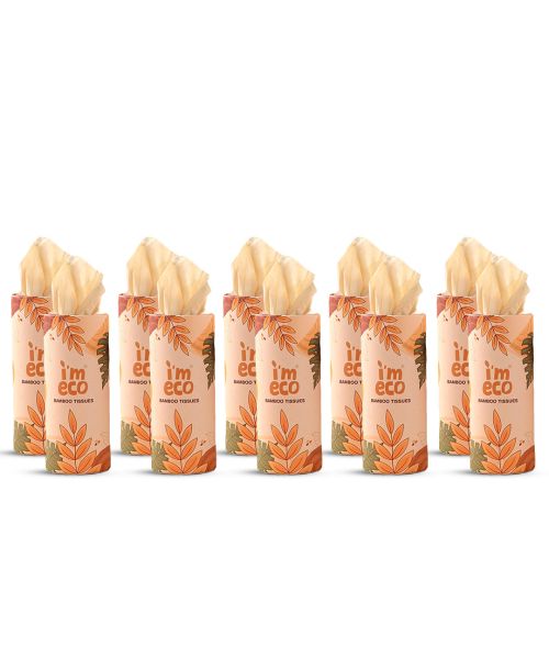 IMECO: Bamboo Car Tissue | 50 Pulls Per Pack | Pack of 10