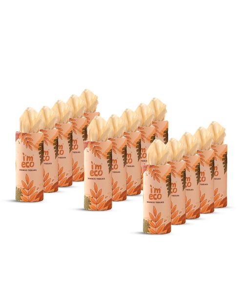 IMECO: Bamboo Car Tissue | 50 Pulls Per Pack | Pack of 15