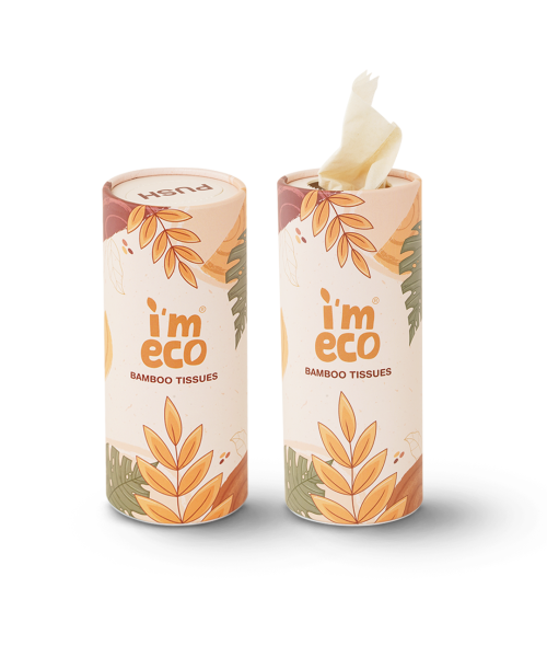 IMECO: Bamboo Car Tissue | 50 Pulls Per Pack | Pack of 2