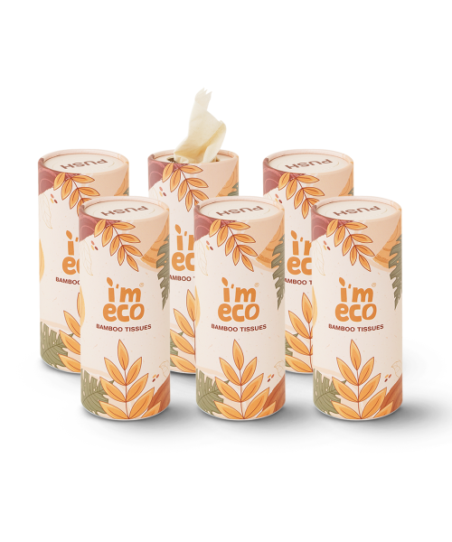 IMECO: Bamboo Car Tissue | 50 Pulls Per Pack | Pack of 6