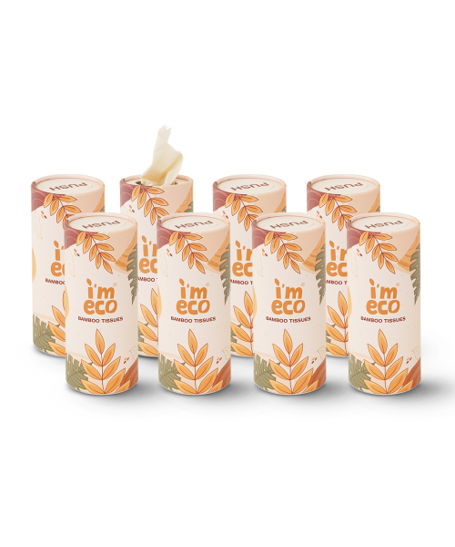 IMECO: Bamboo Car Tissue |50 Pulls Per Pack | Pack of 8