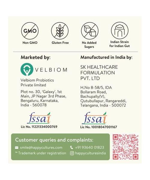 Happy Cultures: Grow and Glow | Hair Fall Control & Glowing Skin | 30 gummies