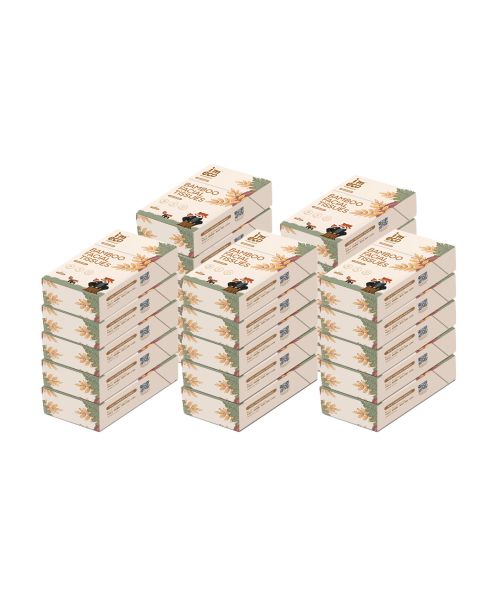 IMECO: Bamboo Pocket Tissue | Ultra-Soft Travel Friendly Facial Wipe | 10 Pulls Per Pack | Pack of 25