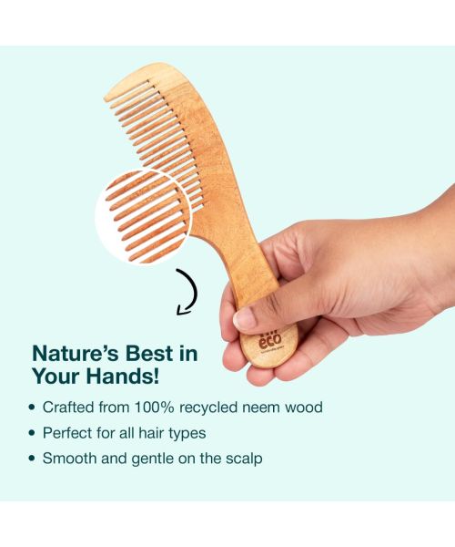 IMECO: Wide Tooth Neem Wood Comb | Neem Comb  | Unisex | Pack of 1