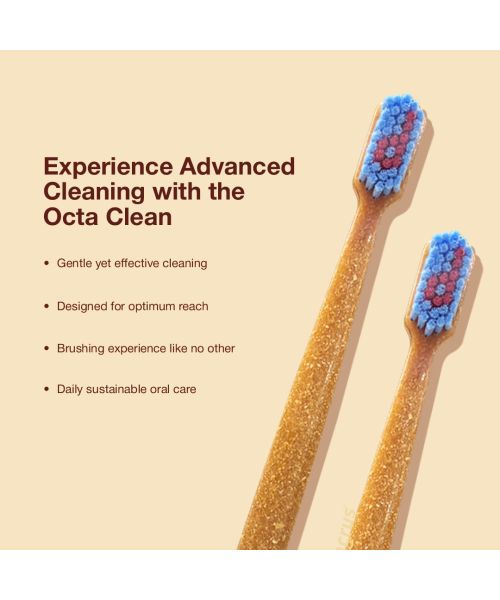 DENCRUS: Mint Toothpaste And Octa Clean Bamboo Toothbrush Pack of 2 Combo | Mint Oral Care Combo