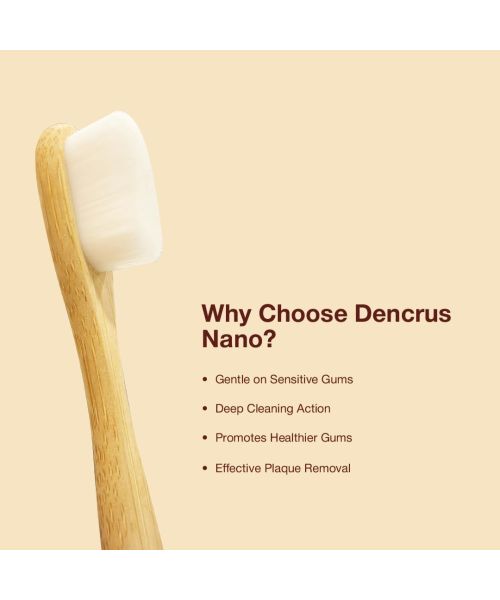 DENCRUS: Nano bamboo Toothbrush | 100% Natural Bamboo Toothbrush | Pack of 4