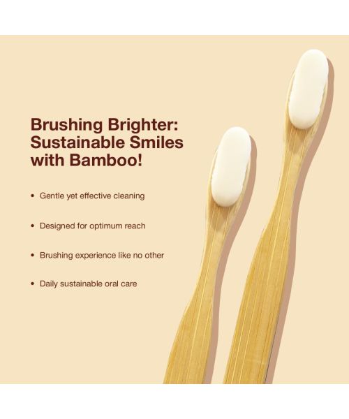 DENCRUS: Nano bamboo Toothbrush | 100% Natural Bamboo Toothbrush | Pack of 4