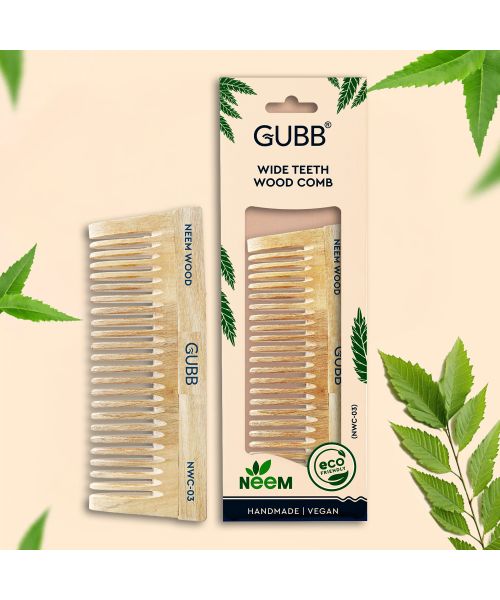 GUBB: Wide Teeth Neem Comb