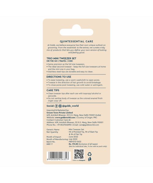 GUBB: Trio Tweezer Set