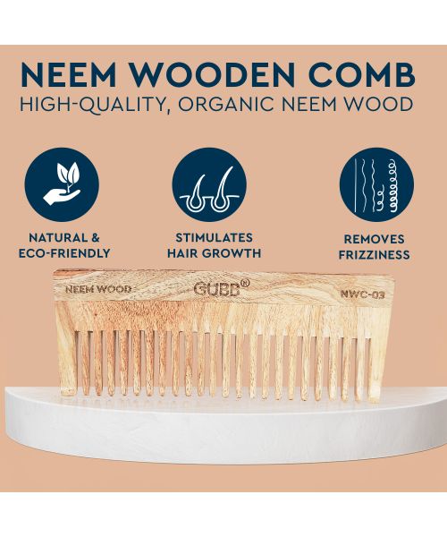 GUBB: Wide Teeth Neem Comb