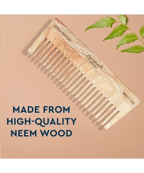 GUBB: Wide Teeth Neem Comb