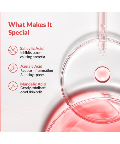 Fixderma: Acne Defence Face Serum with 2% Salicylic Acid & 4% Mandelic Acid Anti Acne Face Serum 10ml