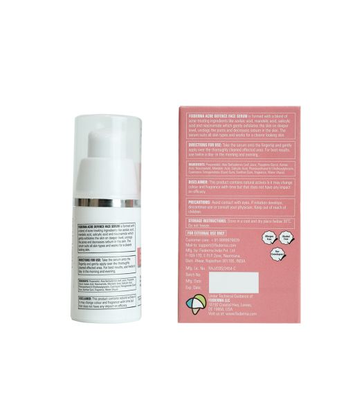 Fixderma: Acne Defence Face Serum with 2% Salicylic Acid & 4% Mandelic Acid Anti Acne Face Serum 10ml