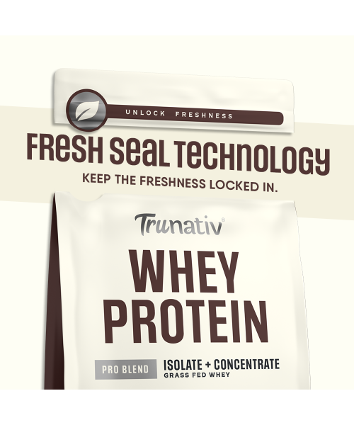 TruNativ: Whey protein powder | Blend with Isolate and Concentrate | 26g Protein | 6g BCAA | No added Sugar | Choco Crunch (907g / 2lbs)
