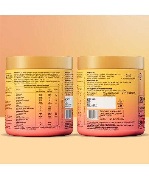 SETU: Youthful with 8g Marine Collagen + Ceramosides™ for 4X Faster Hydration | Supplement to Reduce Wrinkles, Fine Lines & Support Healthy Skin | Collagen Powder For Women & Men | (60 Servings)