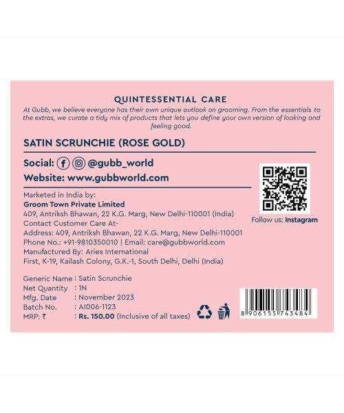 GUBB: Satin Scrunchie Rose Gold