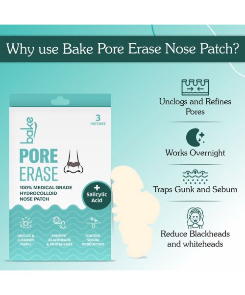 Bake Cosmetics: 2% Salicylic Acid Nose Strips for Blackhead Removal & Pore Cleansing (Pack of 3)