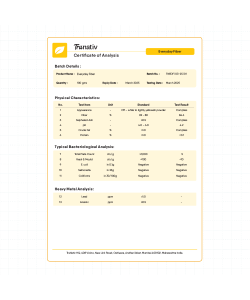 TruNativ: Everyday Fiber, Unflavored Powder,100g (Pack Of 3)