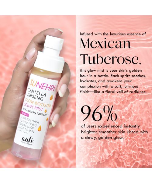 AULI: Sunehri Glow Booster Serum Mist – 24H Hydration & Glass Skin Finish 120ml