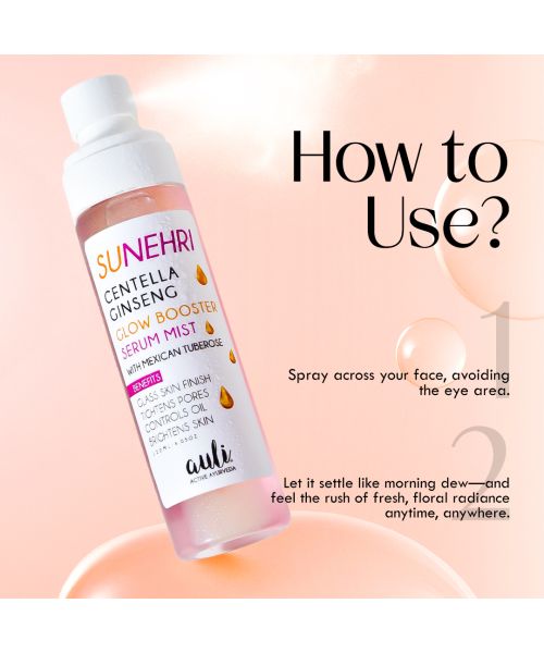 AULI: Sunehri Glow Booster Serum Mist – 24H Hydration & Glass Skin Finish 120ml