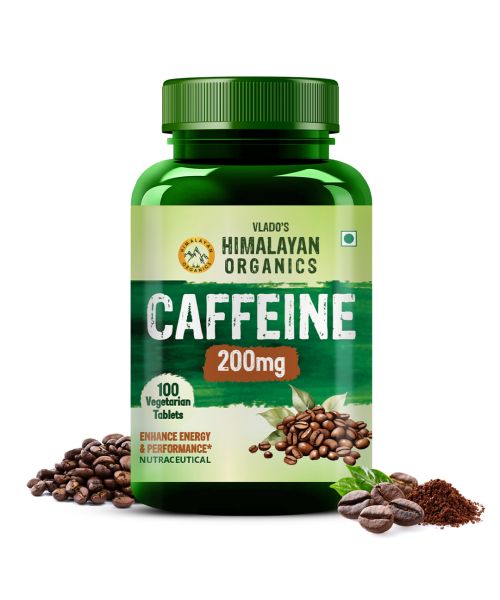 Vlado's Himalayan Organics: Caffeine 200mg | Enhance Energy Metabolism - 100 Veg Tablets