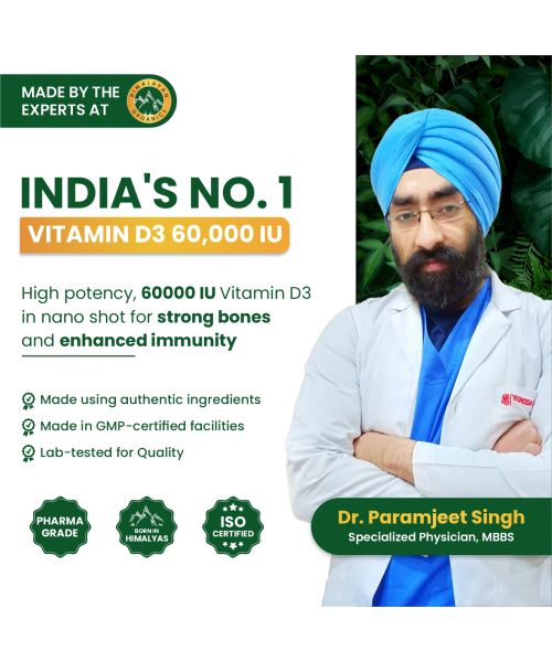Vlado's Himalayan Organics: Vitamin D3 60000 IU Shots | Cholecalciferol Vitamin D3 60000 IU Supplement 5ml Each bottle - Orange Flavour - (Pack of 8)