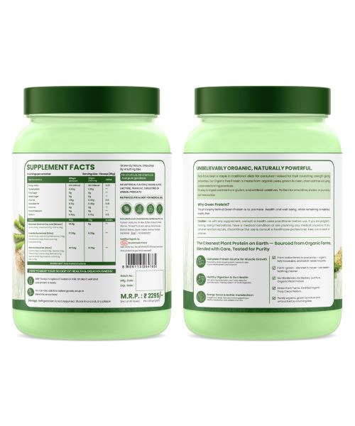 Vlado's Himalayan Organics: Organic protein Powder I Plant protein I 28gm Protein , 5gm BCAA - Unflavoured - 500gm