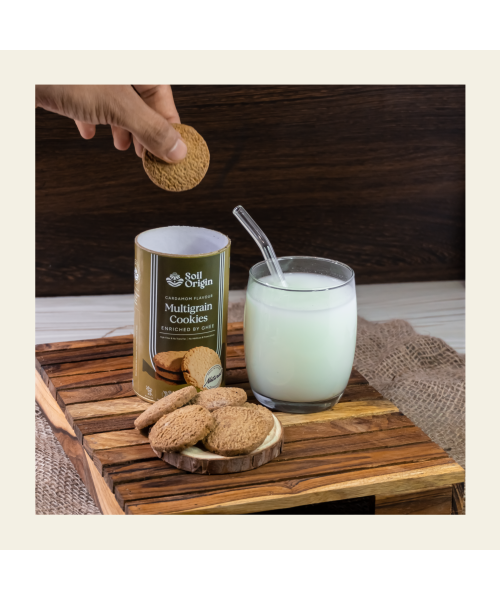 Soil Origin: Multigrain Cardamom Cookies , Enriched By Ghee & Jaggery  100gm