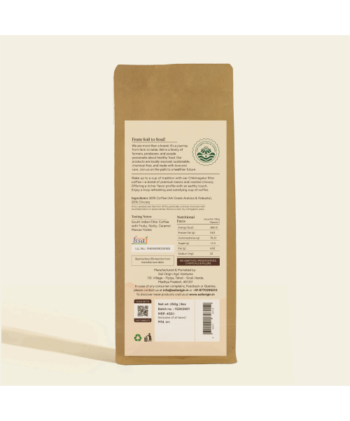 Soil Origin: Filter Coffee (Chikmangalur Origin)  250gm