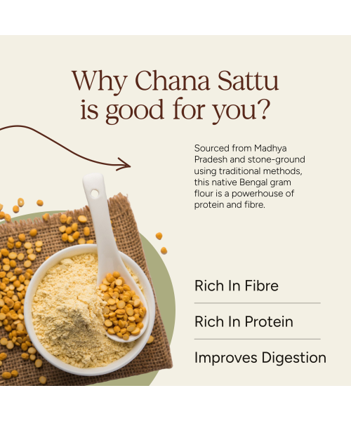 Soil Origin: Chana Sattu (Stone Ground)  500gm