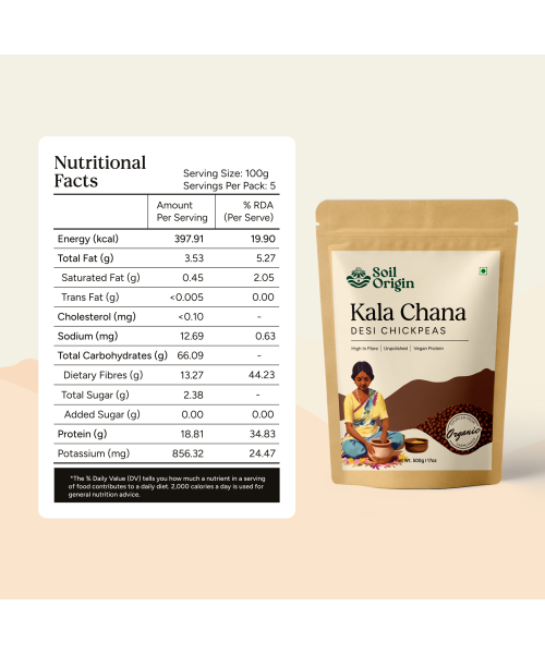 Soil Origin: Black Chana (Desi Chana)  500gm