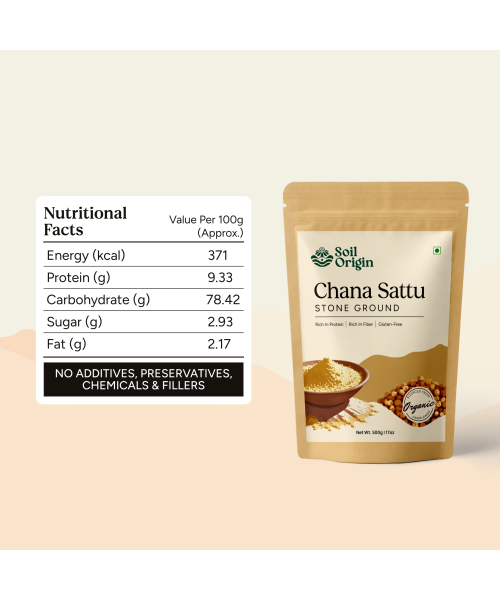 Soil Origin: Chana Sattu (Stone Ground)  500gm