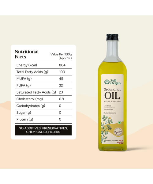 Soil Origin: Wood Pressed Groundnut Oil  500ml