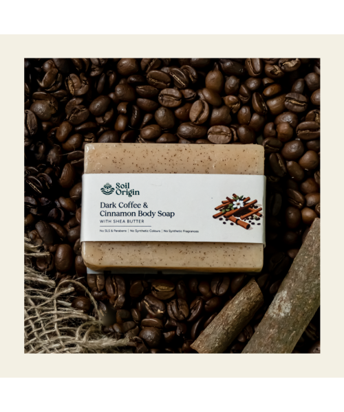 Soil Origin: Dark Coffee and Cinnamon Body Soap   100gm